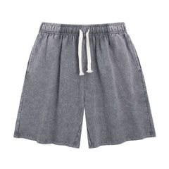 Gracy Blanks Vintage Acid Wash Cotton Premium Heavyweight Streetwear Shorts
