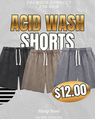 Gracy Blanks Vintage Acid Wash Cotton Premium Heavyweight Streetwear Shorts