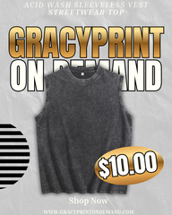 Gracy Blanks Vintage Acid Wash Vest Shirt – Premium Streetwear Sleeveless Top