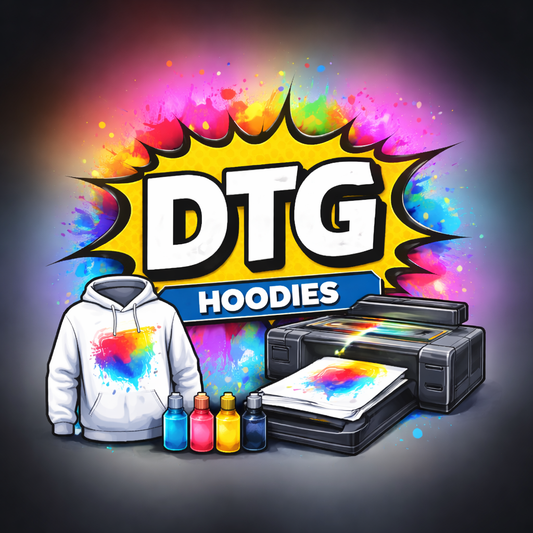 Custom DTG Printed Hoodies – No Minimum | Print on Premium Vintage Wash Hoodies or Bring Your Own