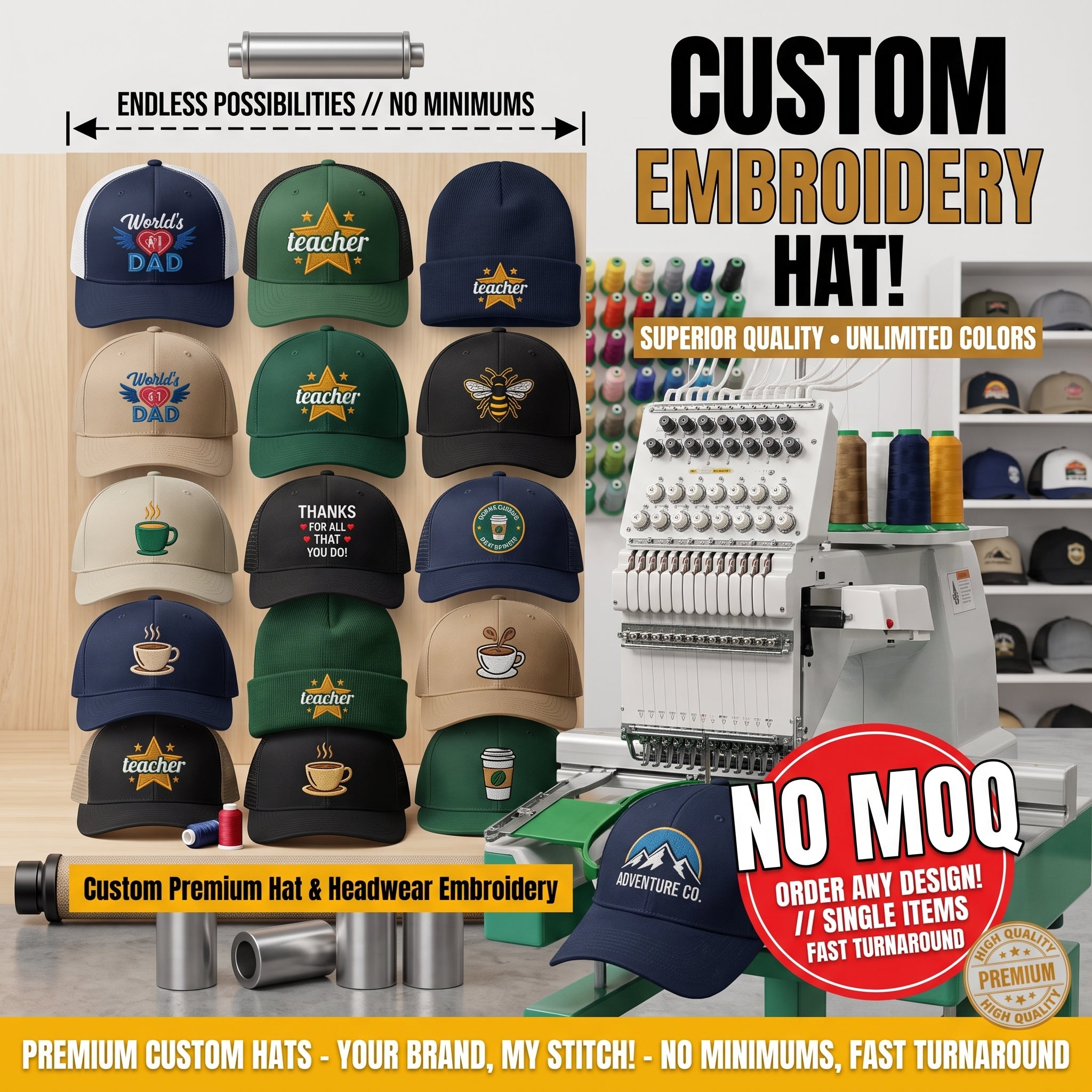 Custom Premium Hat & Headwear Embroidery