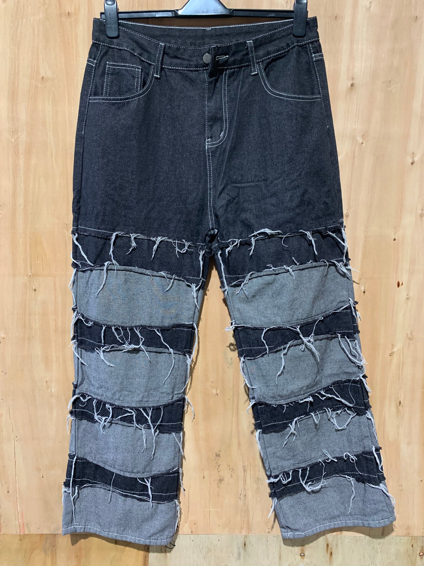 Patchwork Distressed Denim Jeans – Streetwear Edition