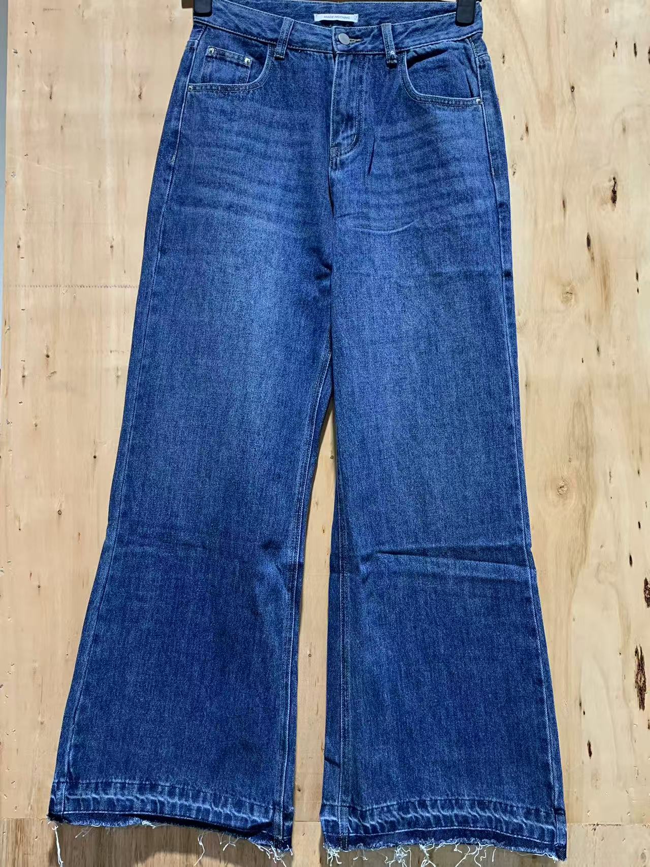 High-Waisted Wide-Leg Denim Jeans