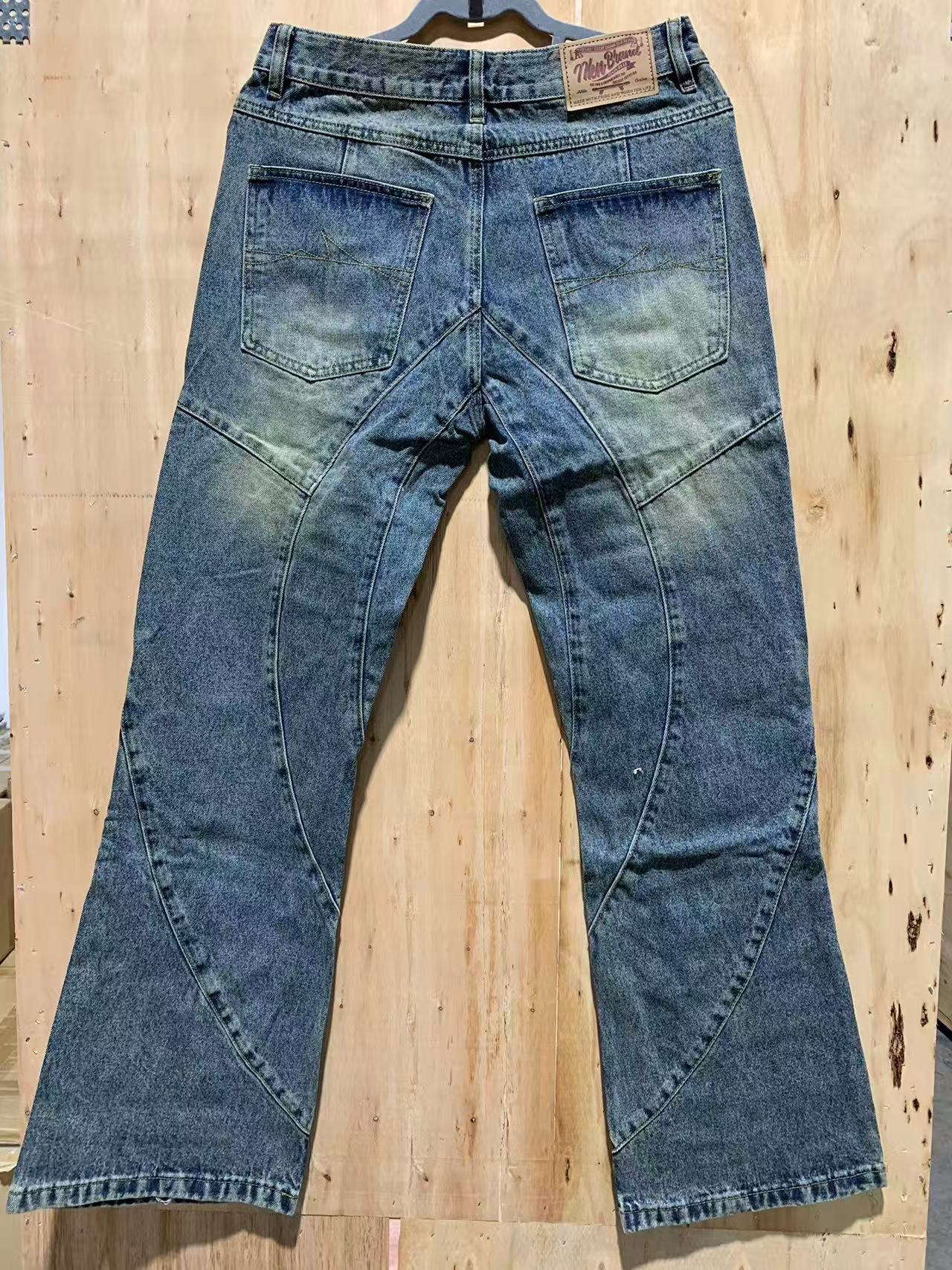 Vintage Patchwork Washed Denim Jeans